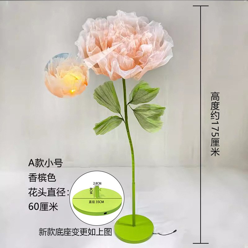 Wedding props, aisle decorations, electric mechanical opening and closing silk mesh artificial flowers, on-site decorations, display cases