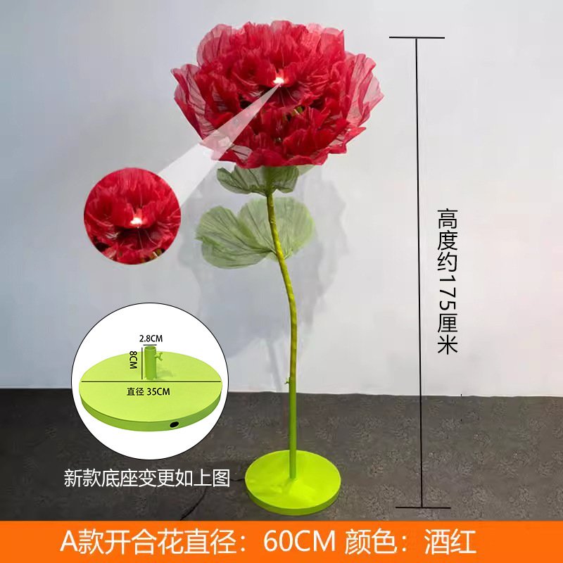 Wedding props, aisle decorations, electric mechanical opening and closing silk mesh artificial flowers, on-site decorations, display cases