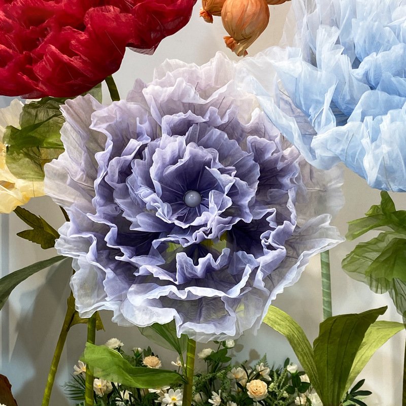 Wedding props, aisle decorations, electric mechanical opening and closing silk mesh artificial flowers, on-site decorations, display cases