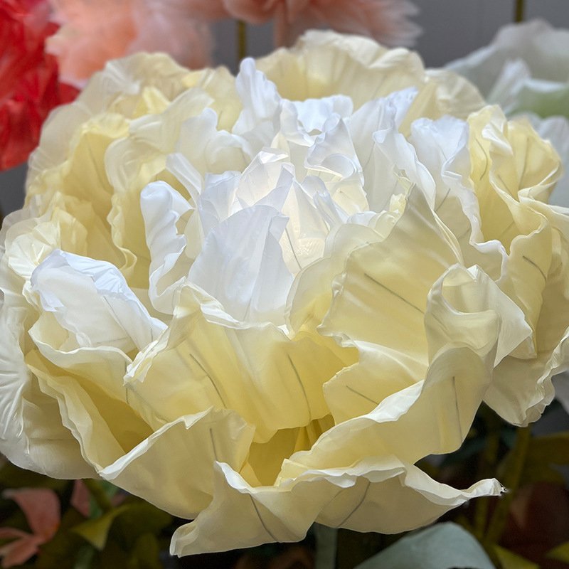 Wedding props, aisle decorations, electric mechanical opening and closing silk mesh artificial flowers, on-site decorations, display cases