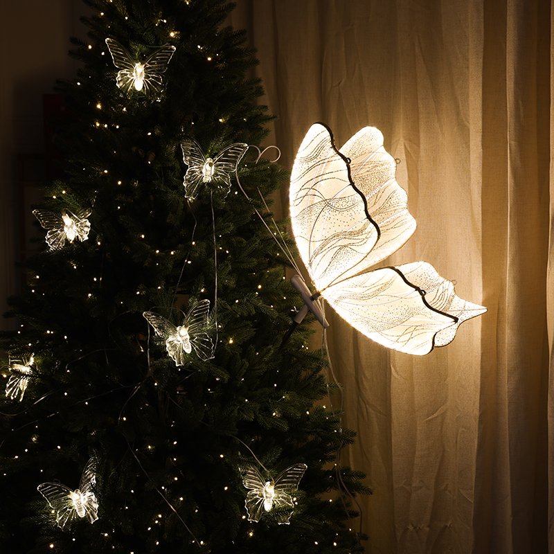 Luminous butterfly Christmas tree decoration ornament creative pendant light